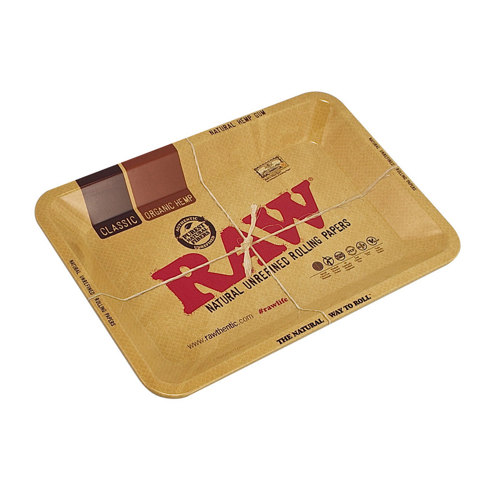 7" x 5" Raw Aluminum High Sided Rolling Tray - Mini