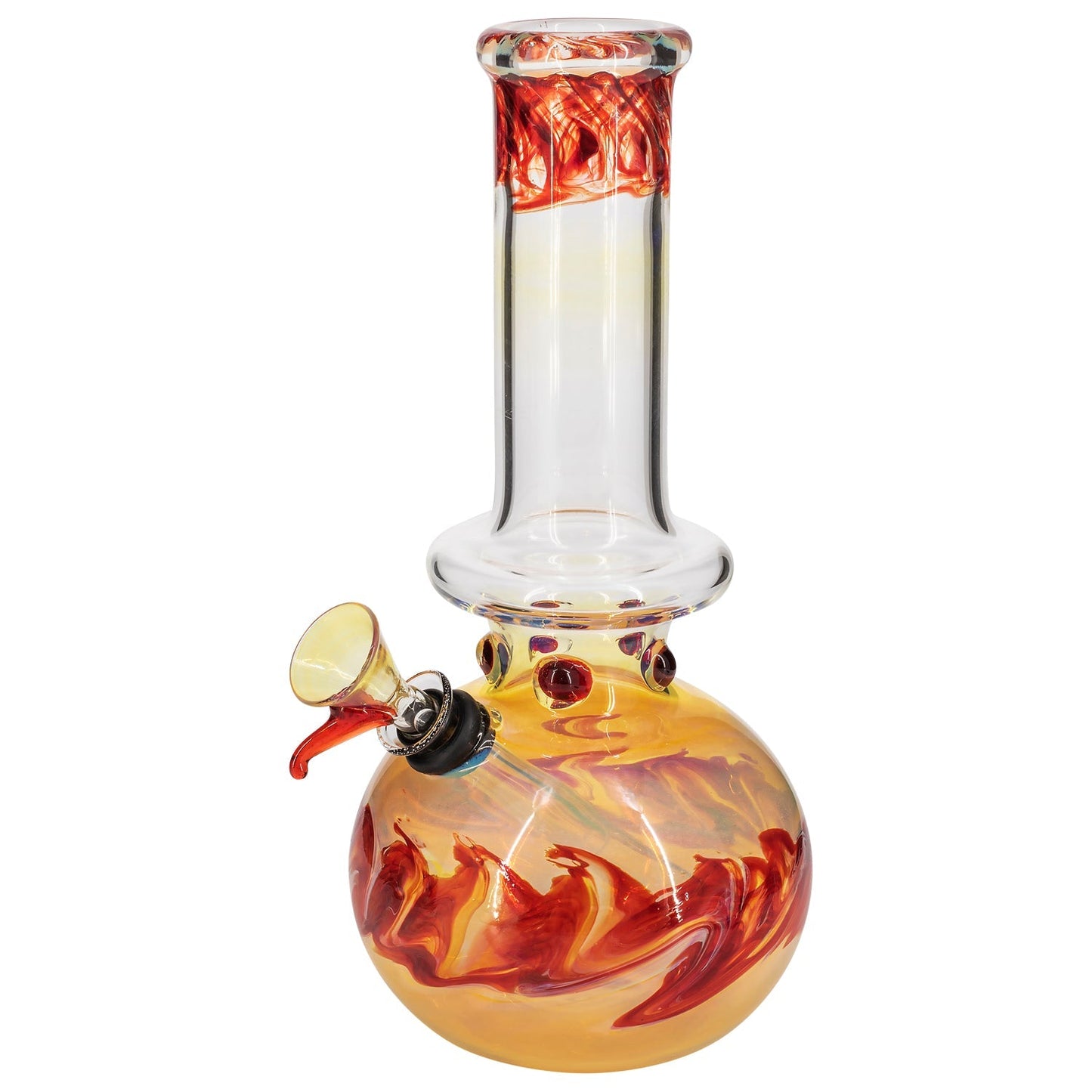 LA Pipes "Time Traveler" Silver Fumed Pull-Stem Bubble Bong