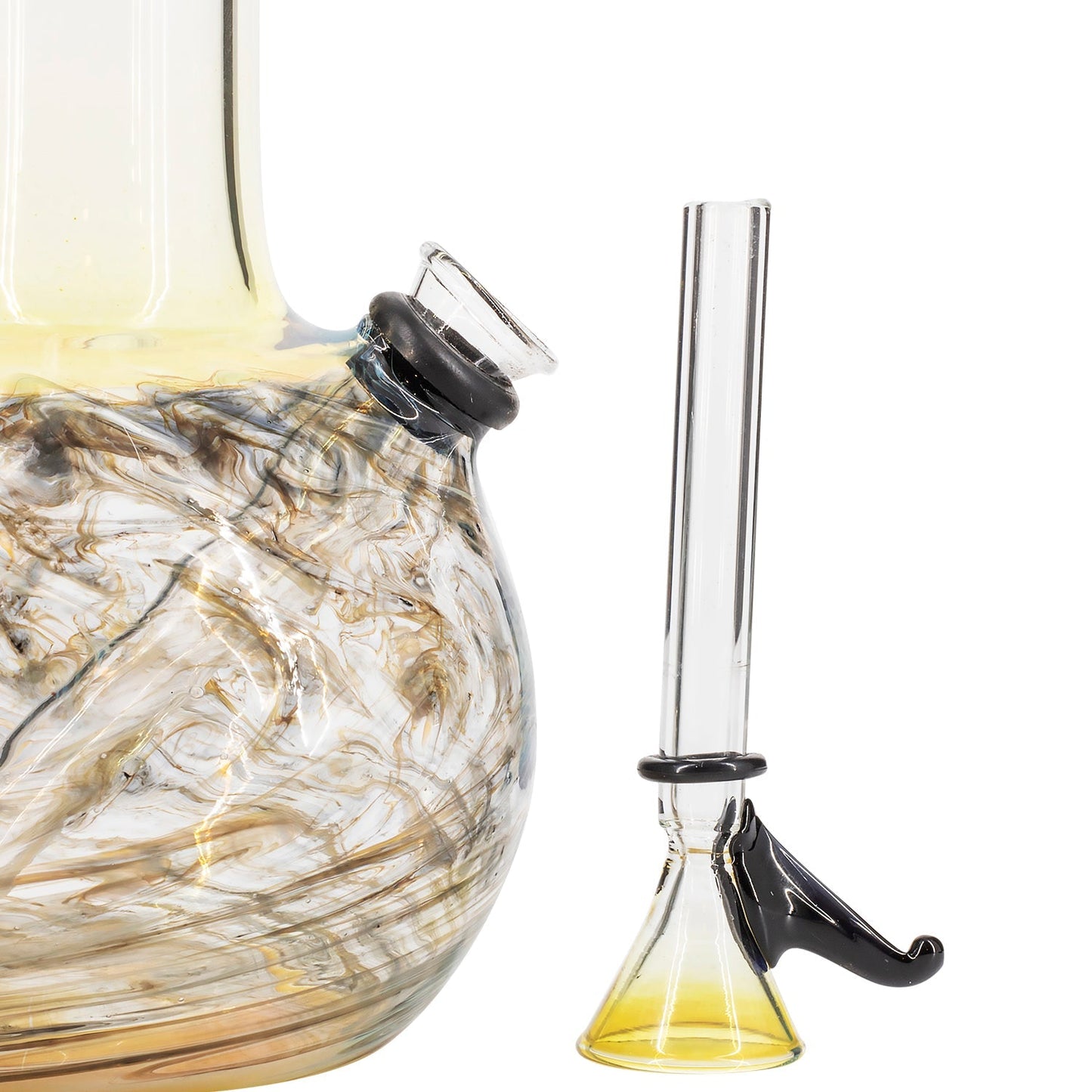 LA Pipes Raked Tiger Stripe Accented Beaker Bong