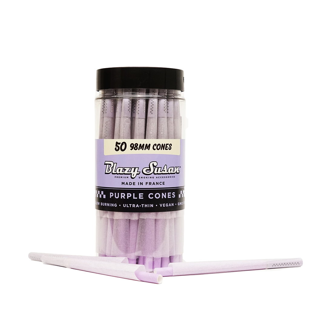 Blazy Susan Purple Paper Cones