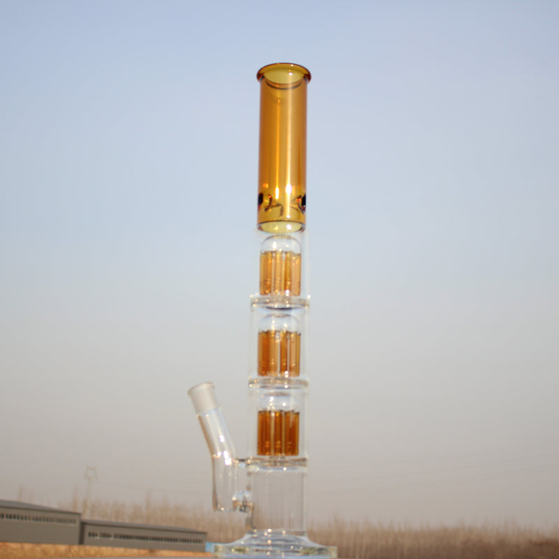 Approx. 19" Triple Tree Percolator Glass Water Pipe