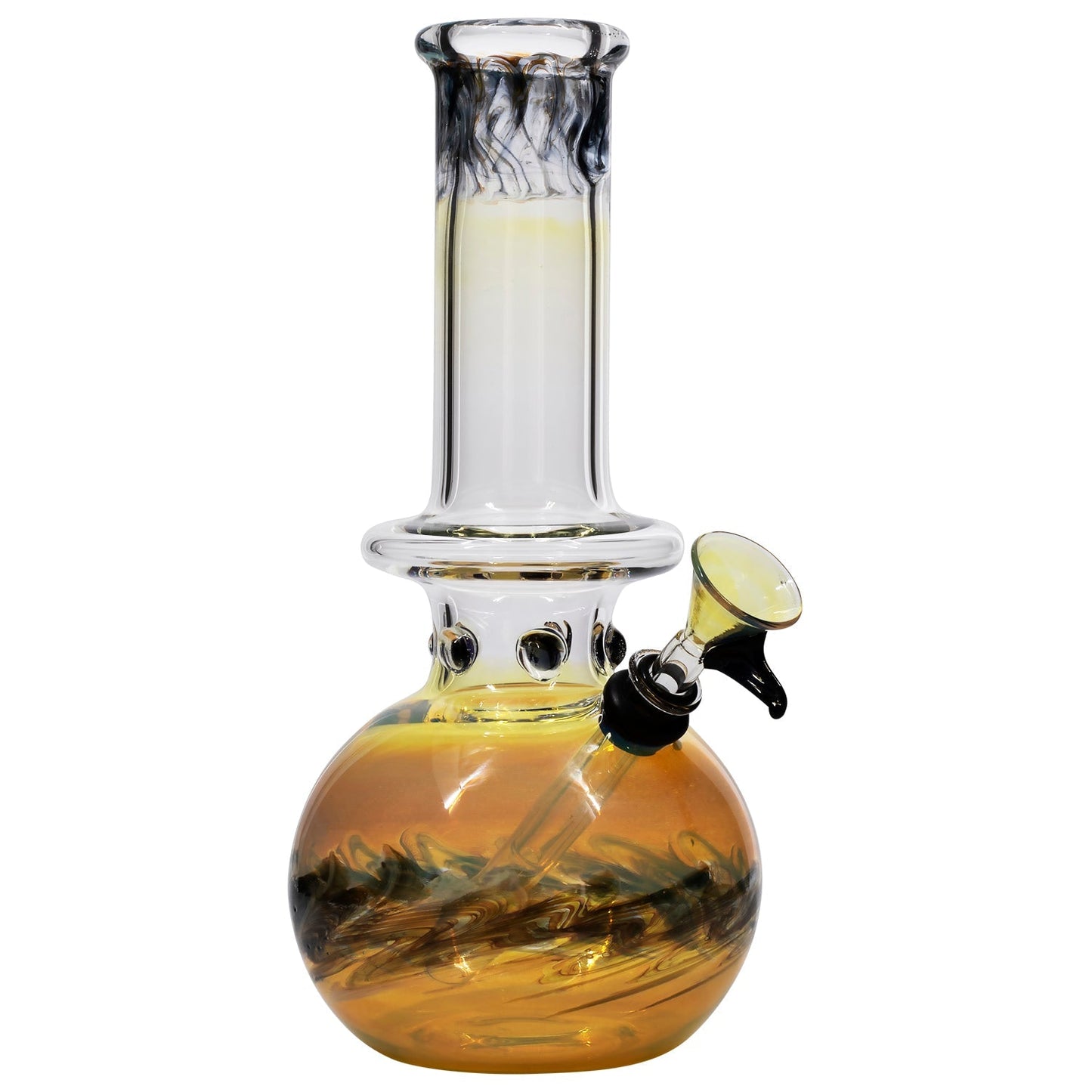 LA Pipes "Time Traveler" Silver Fumed Pull-Stem Bubble Bong