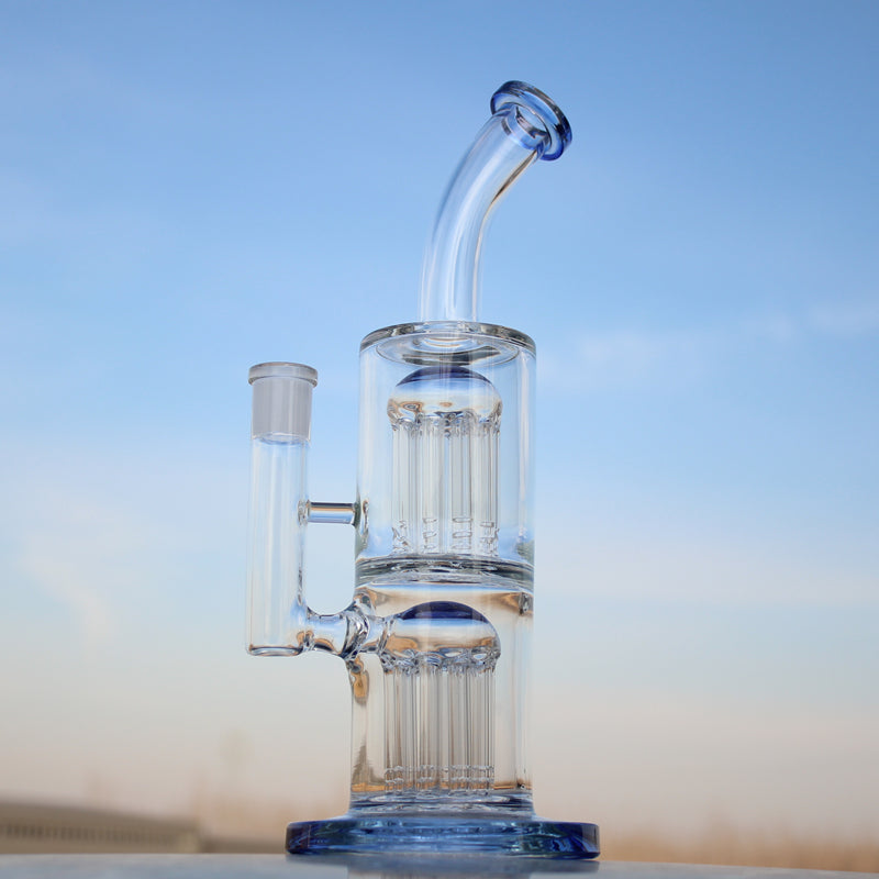 10.6" Glass Straight Water Pipe w/ Dual Arm Percolators