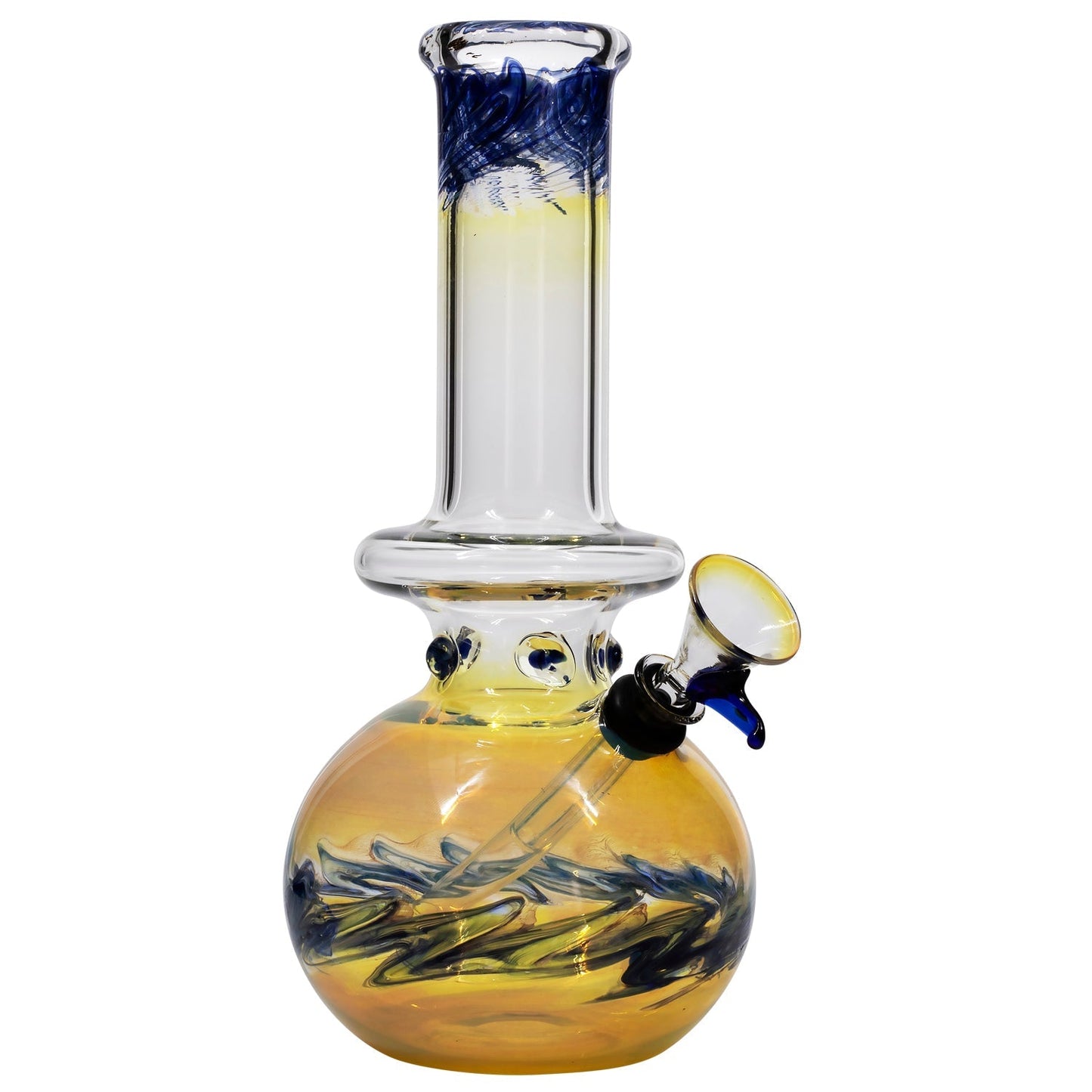 LA Pipes "Time Traveler" Silver Fumed Pull-Stem Bubble Bong