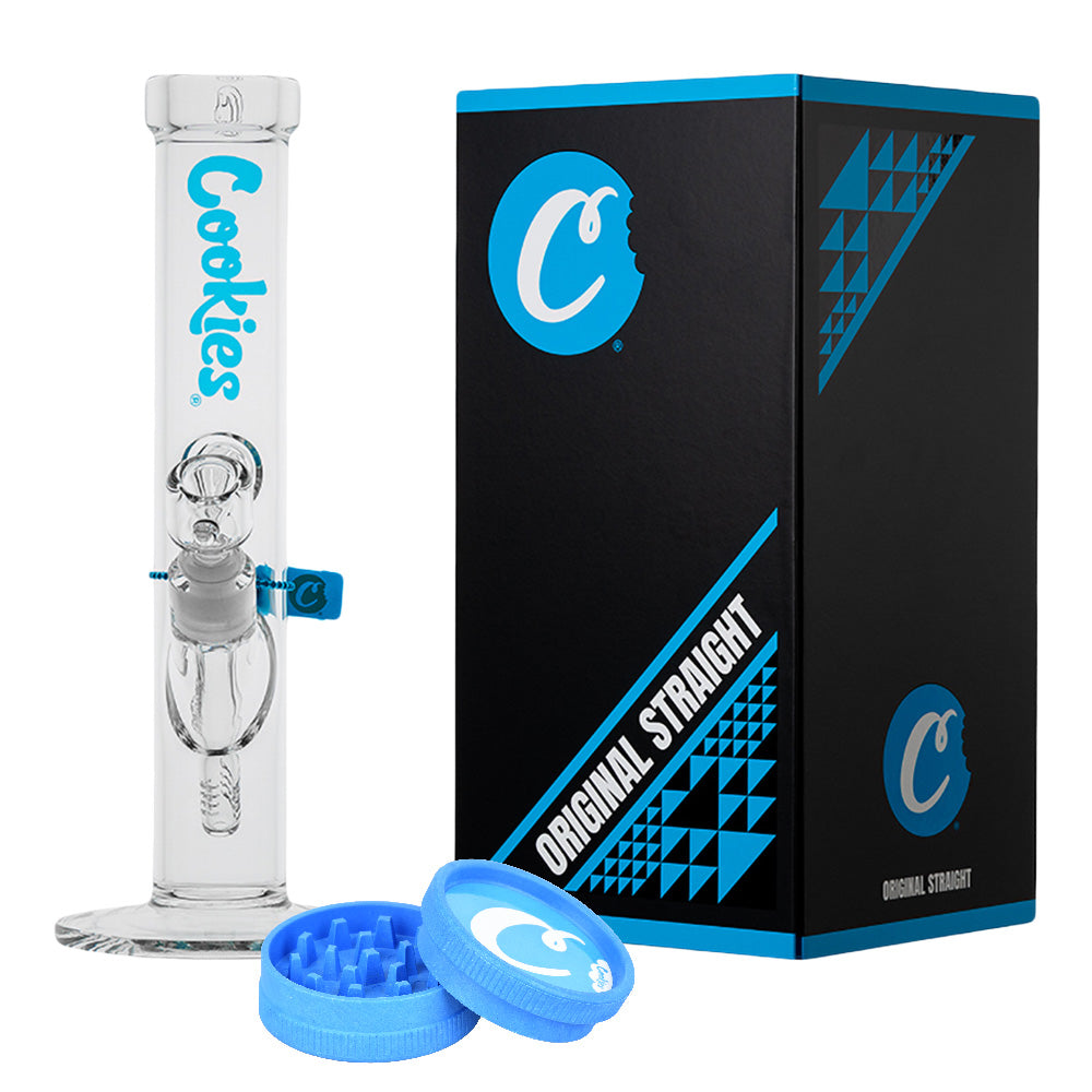 Cookies Original Straight Tube Glass Water Pipe | 13.25" | 14mm F