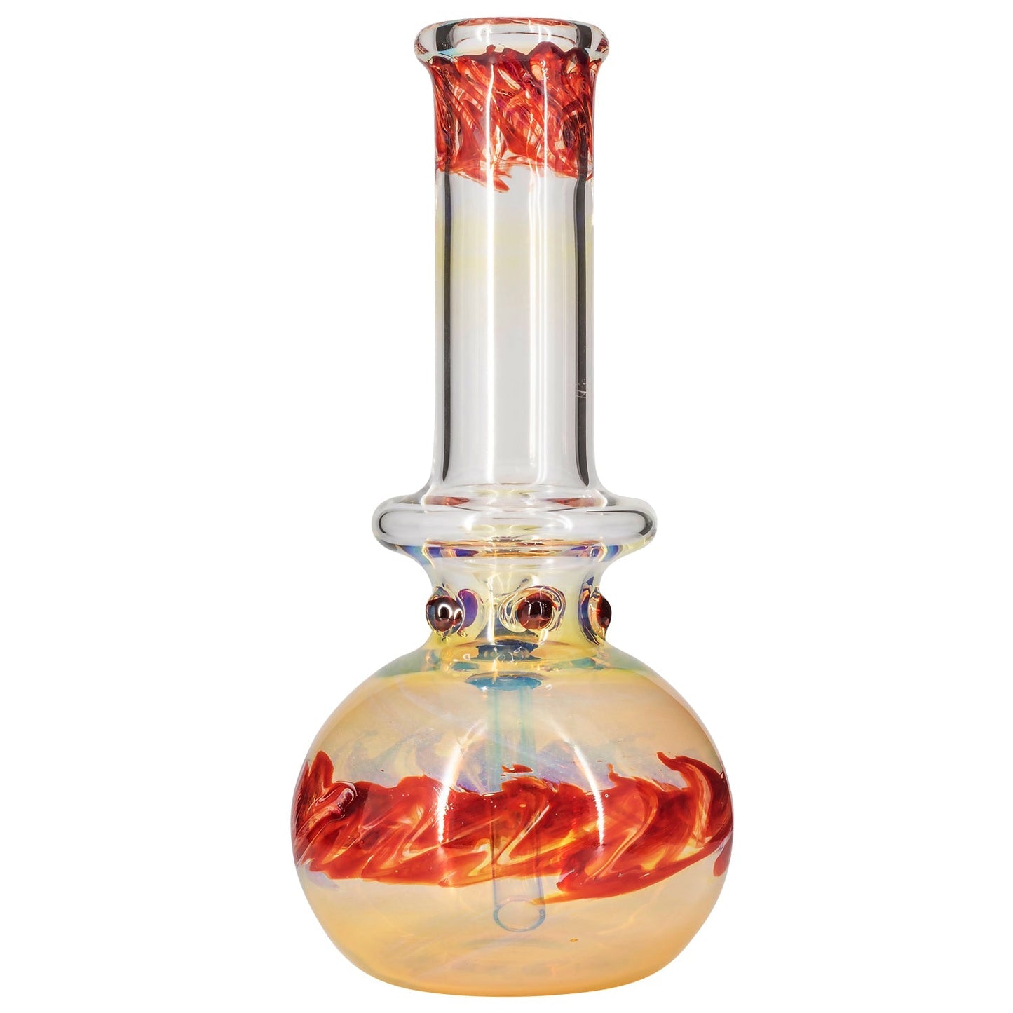 LA Pipes "Time Traveler" Silver Fumed Pull-Stem Bubble Bong