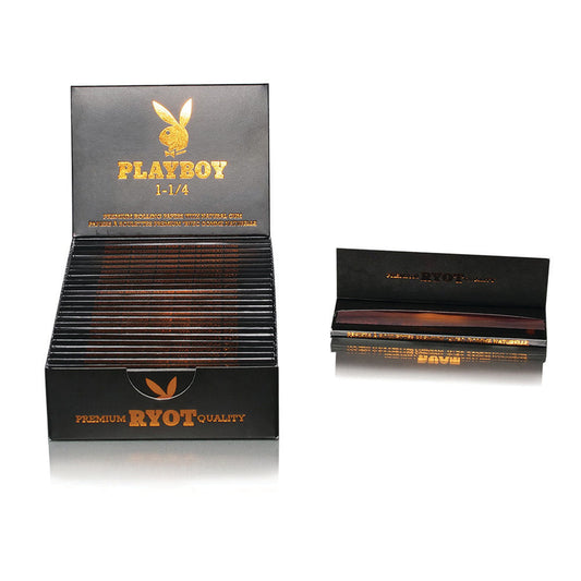 25PC DISP - Playboy x RYOT Rolling Papers - Rose Gold / 1 1/4"