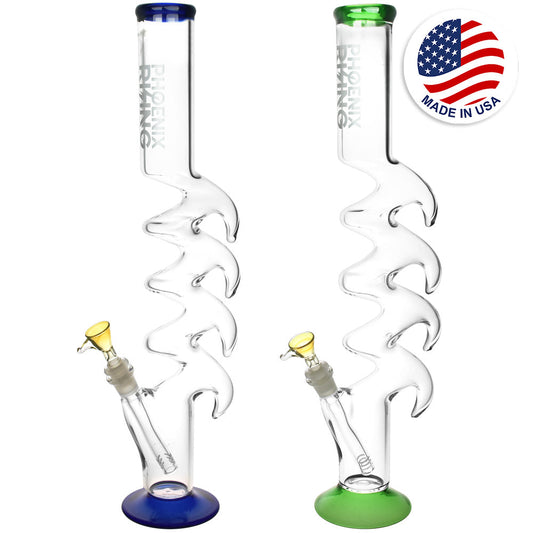 Phoenix Rising Quad Hook Water Pipe - 19"/14mm F/Colors Vary
