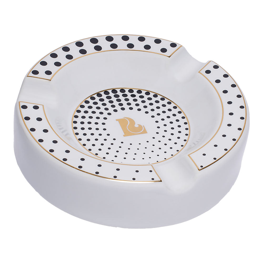 Lucienne Tapered Dots Round Ceramic Cigar Ashtray | 7.5"