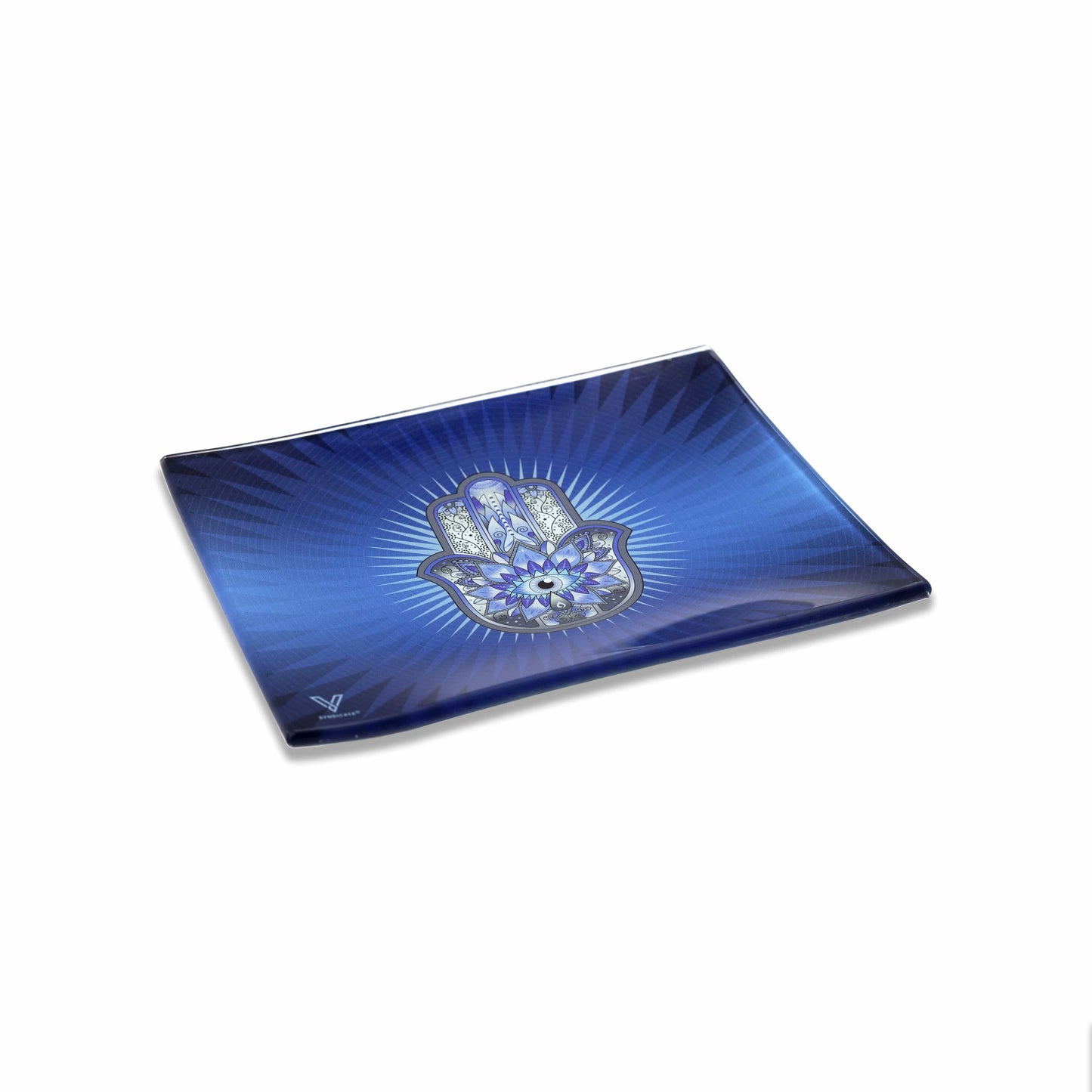 Hamsa Blue Glass Rollin' Tray