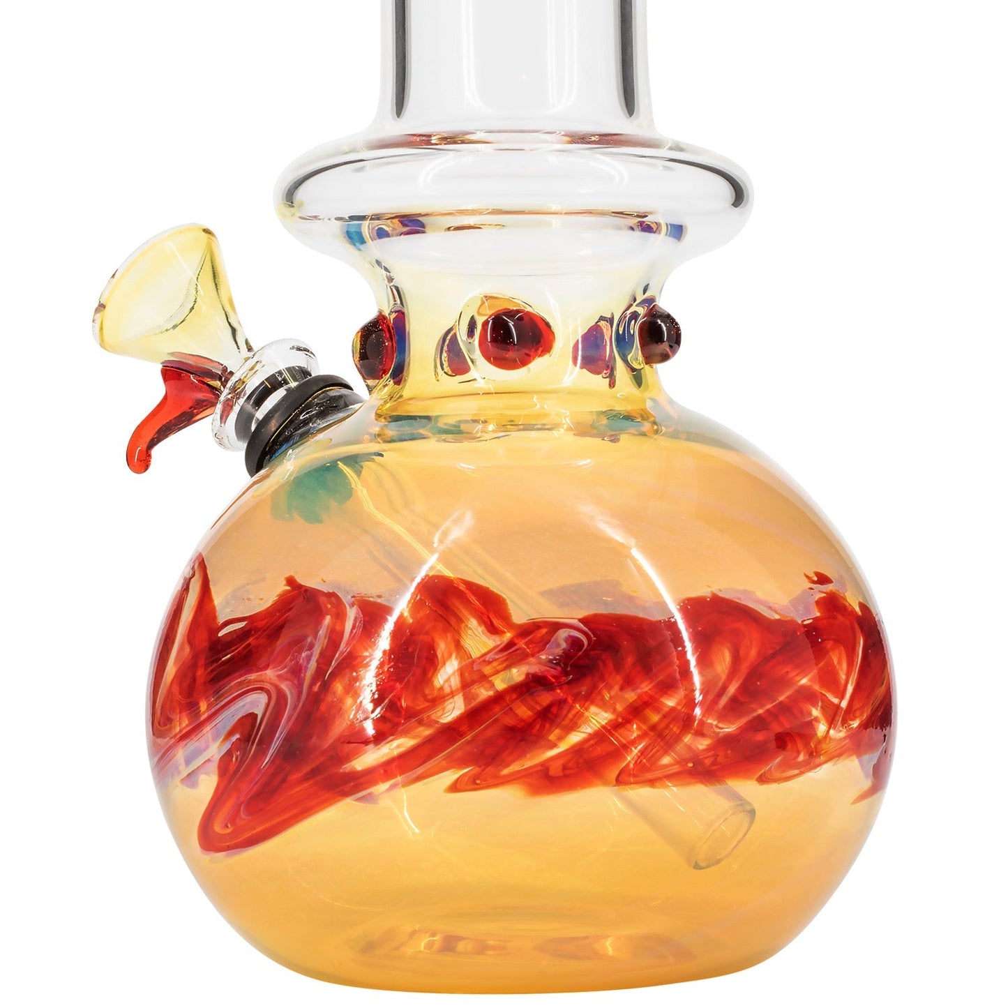 LA Pipes "Time Traveler" Silver Fumed Pull-Stem Bubble Bong