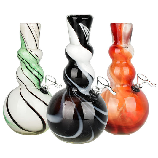 Bodacious Bright Soft Glass Water Pipe - 9.5" / Colors Vary