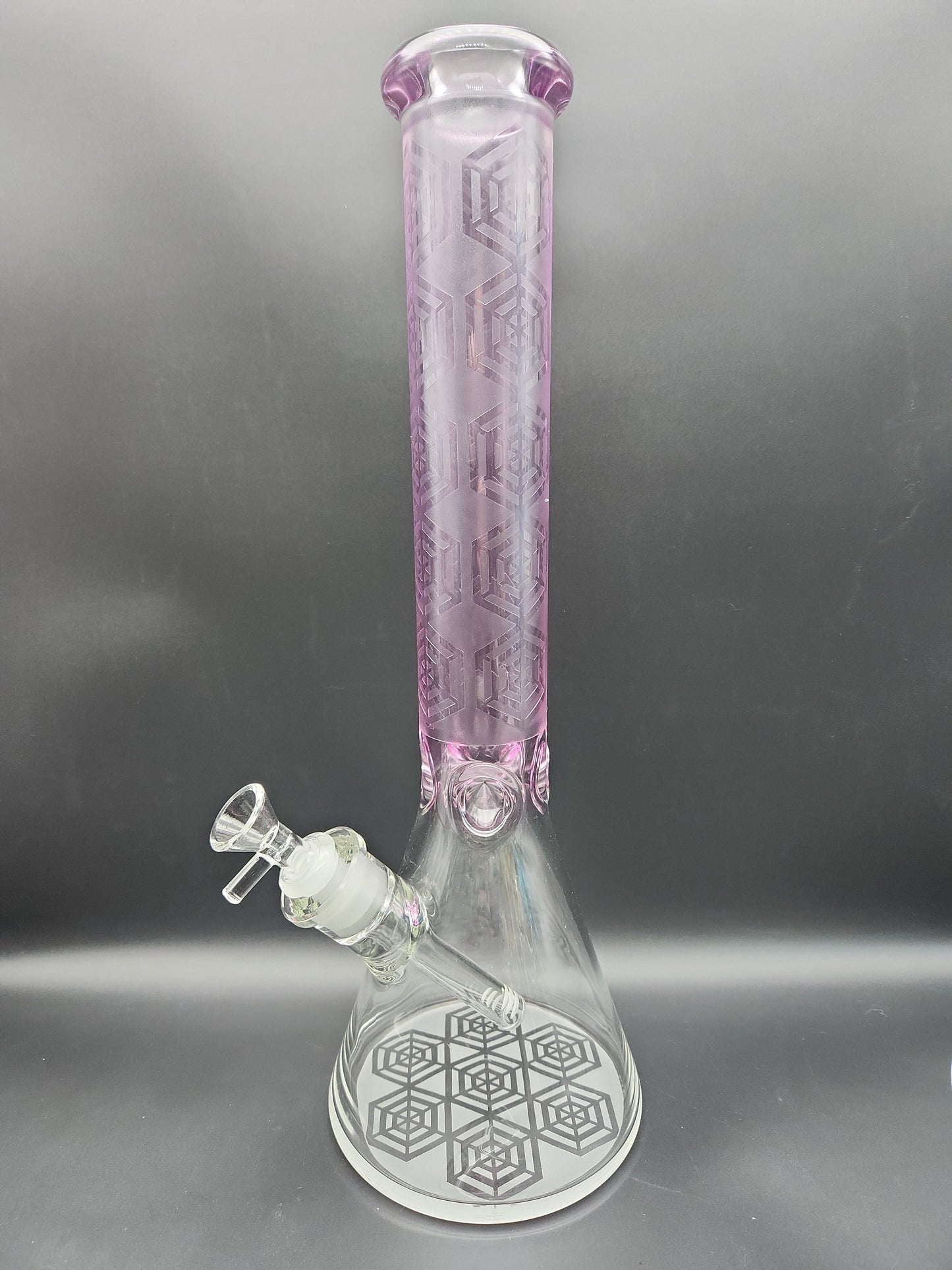 16" Etched Color Tube Beaker Bongs