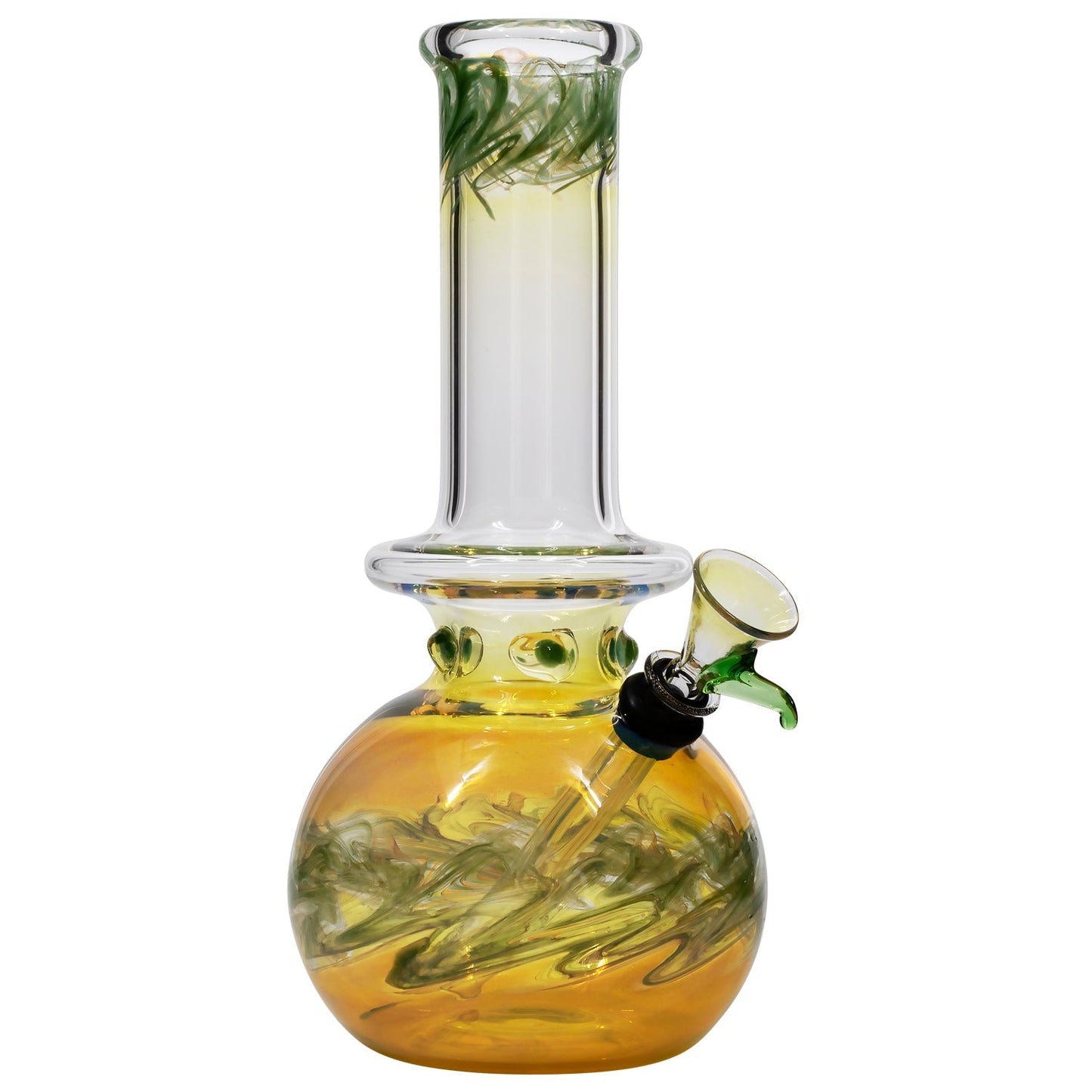 LA Pipes "Time Traveler" Silver Fumed Pull-Stem Bubble Bong