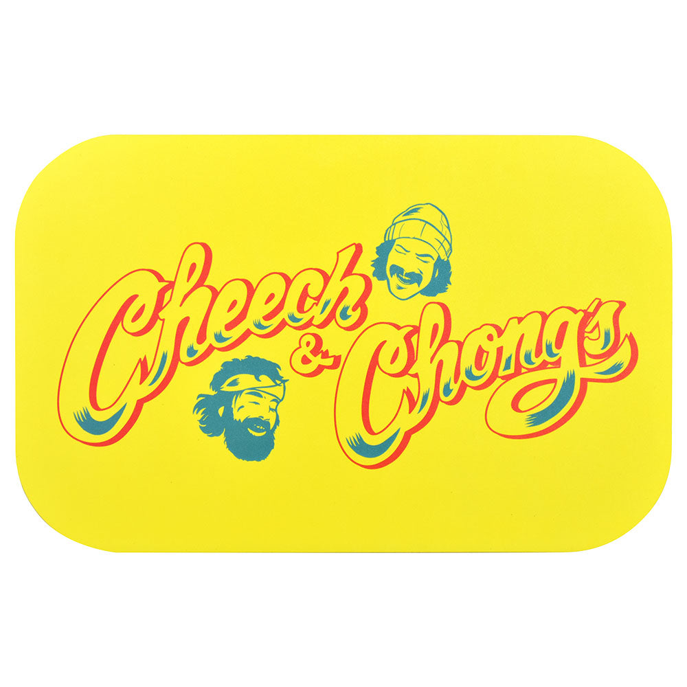 Cheech & Chong x Pulsar Metal Rolling Tray W/ Lid - Yellow Logo / 11" x 7"