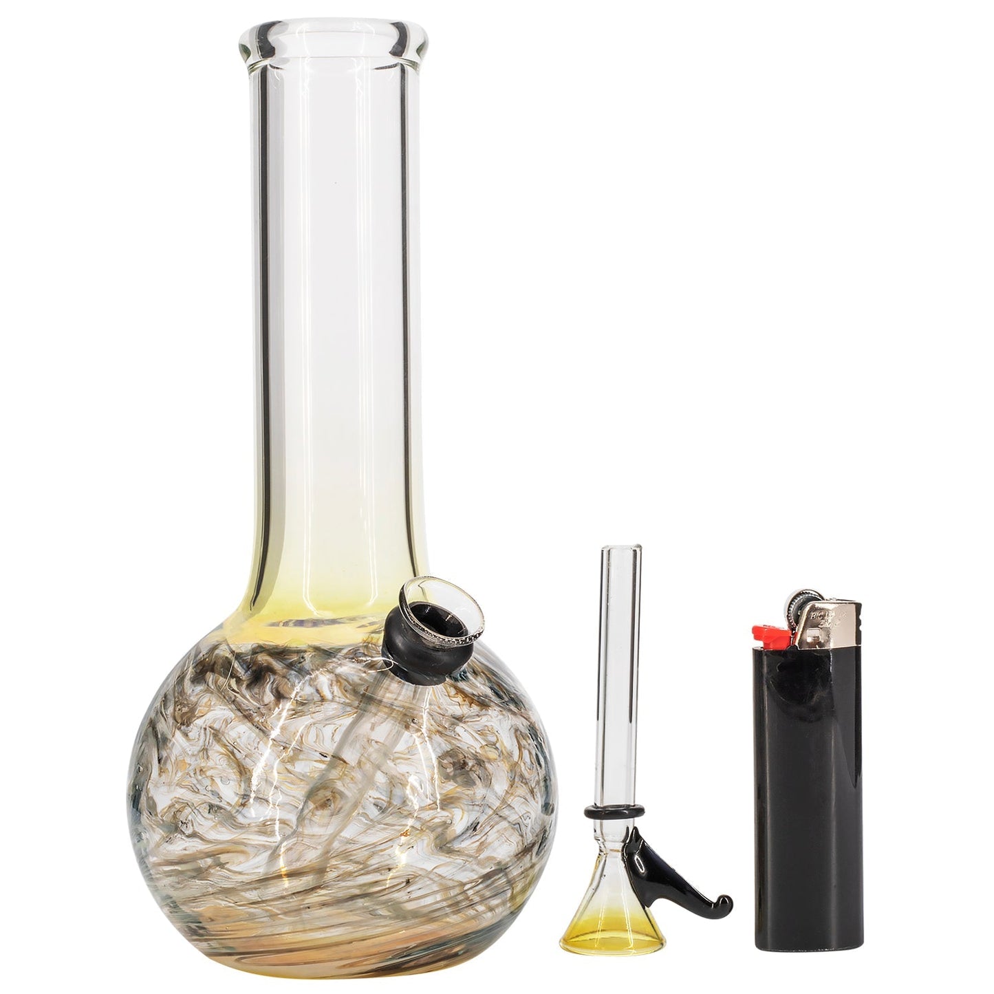 LA Pipes Raked Tiger Stripe Accented Beaker Bong