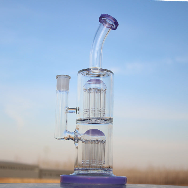 10.6" Glass Straight Water Pipe w/ Dual Arm Percolators