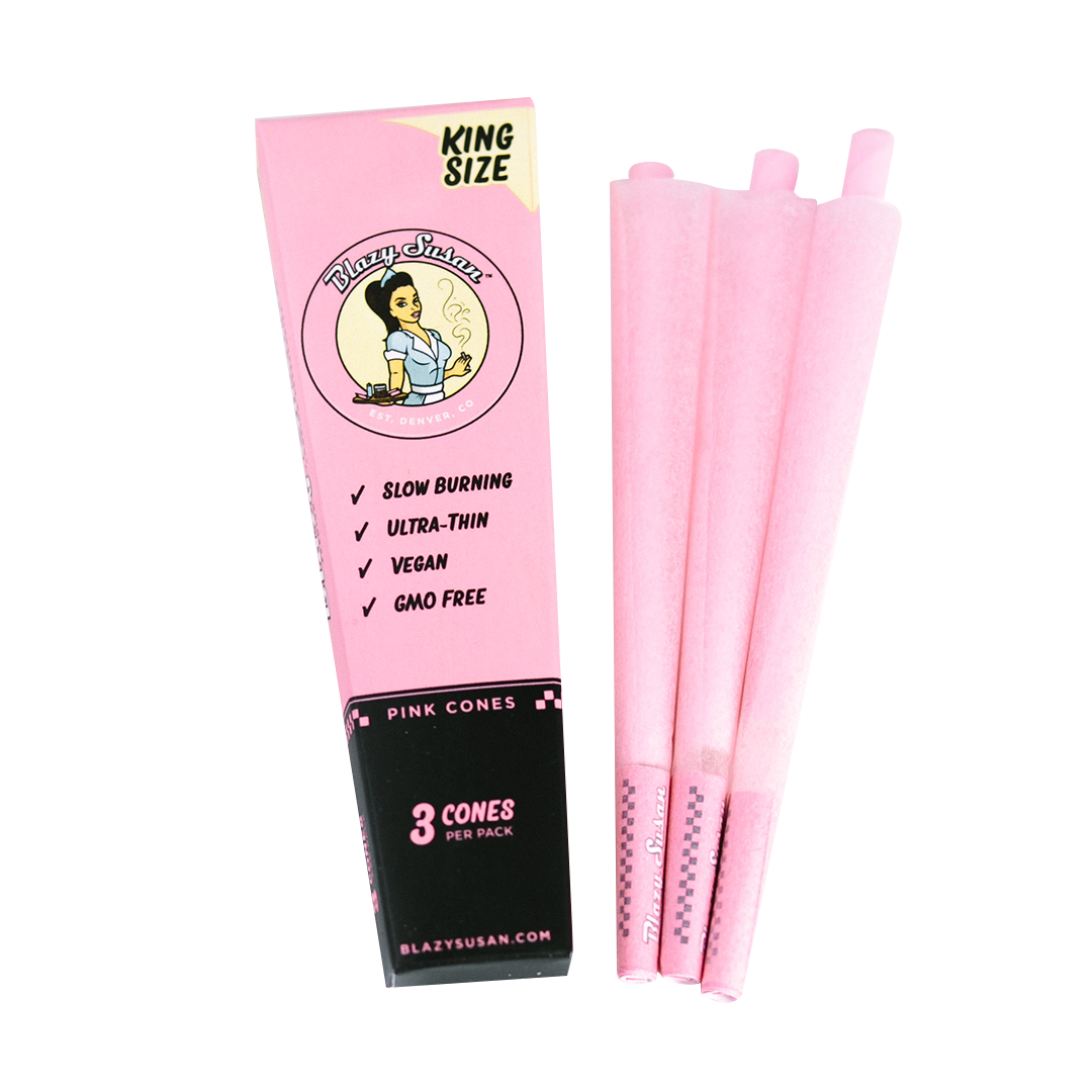 Blazy Susan Pink Paper Cones