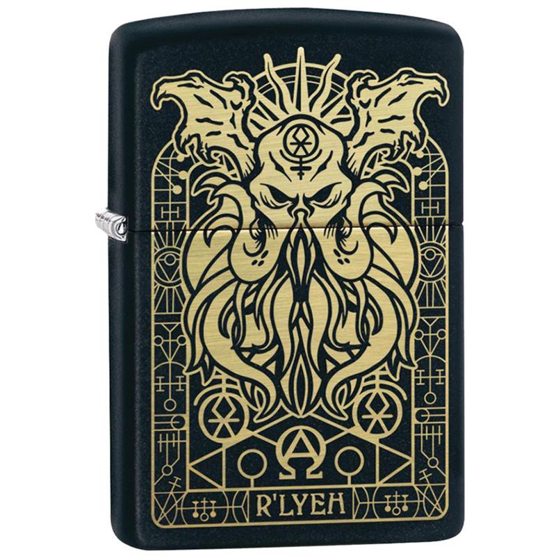 Zippo Lighter | Lovecraft Monster Design | Black Matte